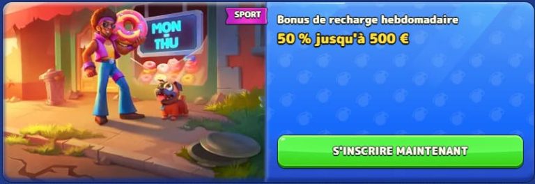 Pistolo Casino bonus recharge hebdomadaire